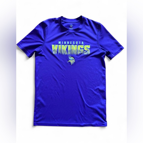 NFL Minnesota Vikings Boys Purple Dri-Fit T-Shirt Performance Athletic Tee Sz L - Picture 1 of 6